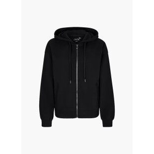 Juvia FLEECE ZIPPER JACKET PUFFY SLEEVE Black jacket