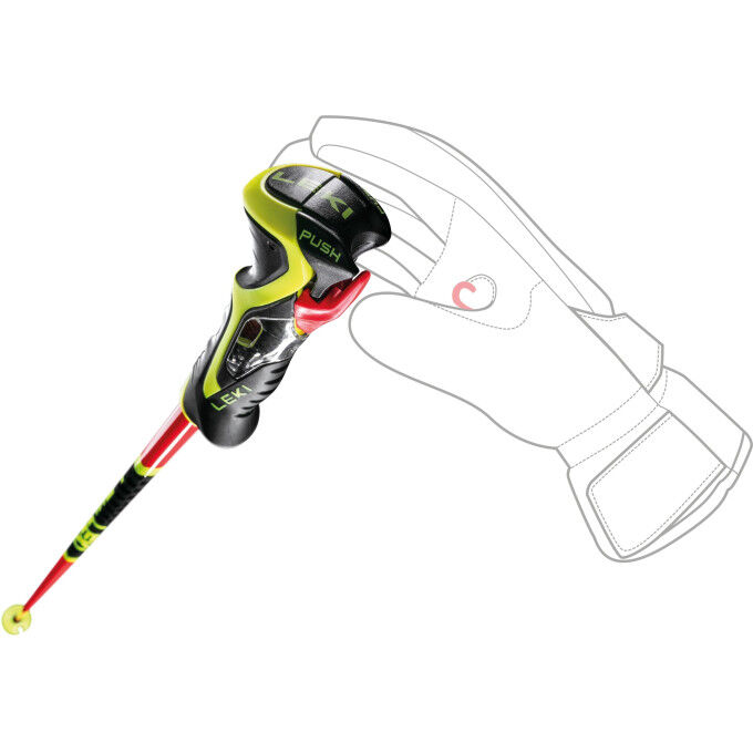 Bastón Leki VENOM SL 3D Rojo Brillante-Negro-Amarillo Fluorescente Unisex