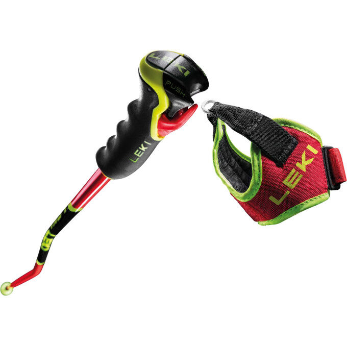 Bastones running Leki WCR GS 3D Rojo brillante-Negro-Amarillo fluorescente