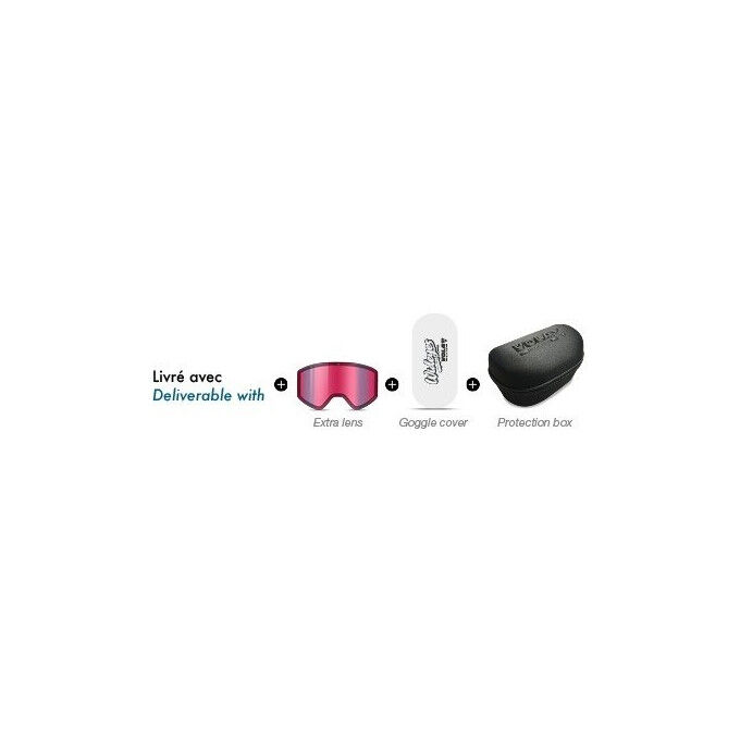 Vola WIDEYES BLACK + PINK LENS + EVA BOX + COVER Black/Pink ski mask