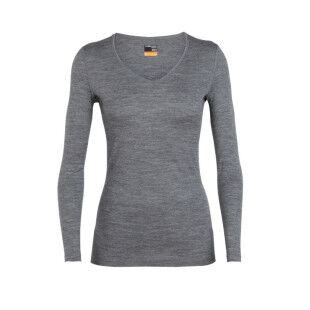 Camiseta Icebreaker W 200 OASIS LS V GRITSTONE