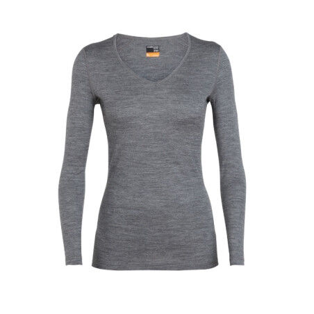 Camiseta Icebreaker W 200 OASIS LS V GRITSTONE