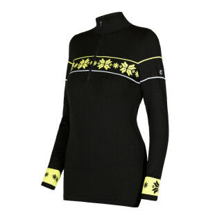 Newland LADY T NECK ALLEGRA Black Lime jumper