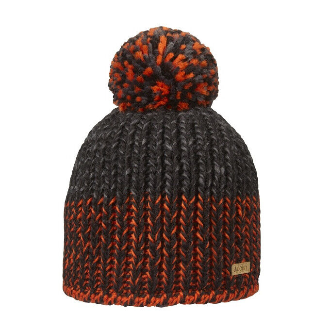 Bonnet à pompon Cairn JUSTIN HAT J Black Bright Red Bonnet à pompon Cairn JUSTIN HAT J Black Bright Red