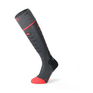 (ok)Chaussettes Lenz HEAT SOCK 5.1 TOE CAP REGULAR FIT Anthracite/Rouge