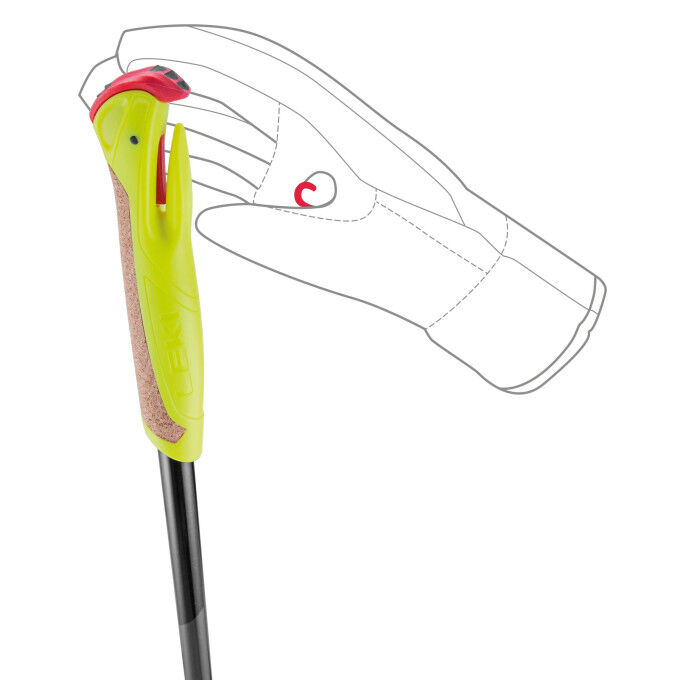 Bâton de ski Leki XTA 5.5 JUNIOR Black/White/Neon Yellow