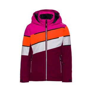 Ski jacket CMP G FIX HOOD - DIAGONAL DETAILING Sangria