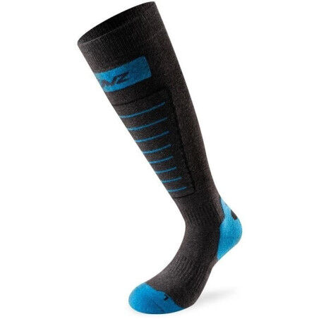 Lenz SKIING 1.0 ski socks Anthracite/Blue