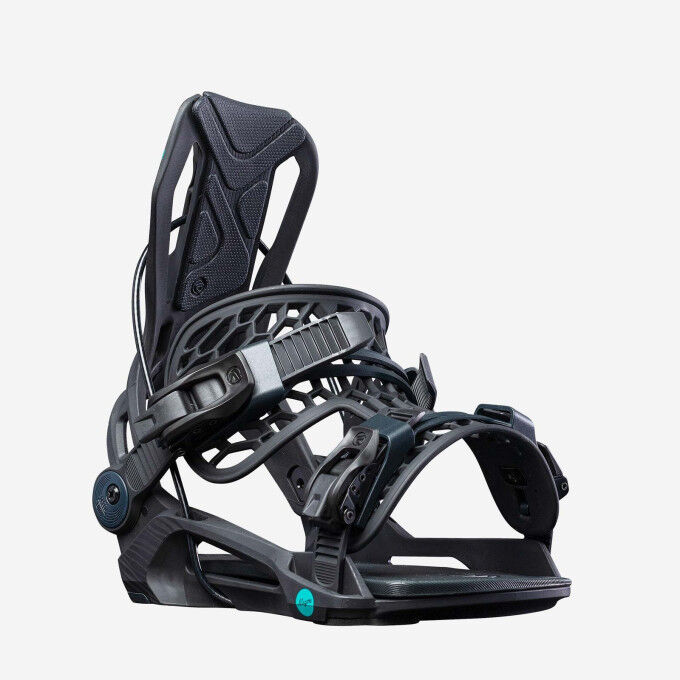 Fixations de Snowboard Nidecker Flow Fuse Speed-Entry Fusion PowerStrap et Plaque de Base en Nylon rempli de Verre - M - White