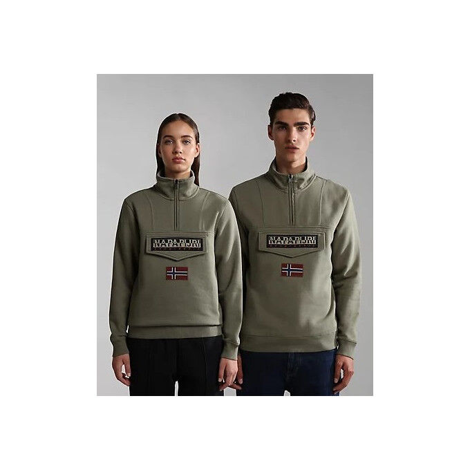Sweat Napapijri BURGEE HALF ZIP SWEATSHIRT Green Lichen