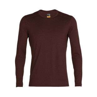 Stand-up collar top Icebreaker MEN 200 OASIS LONG SLEEVE CREWE Espresso