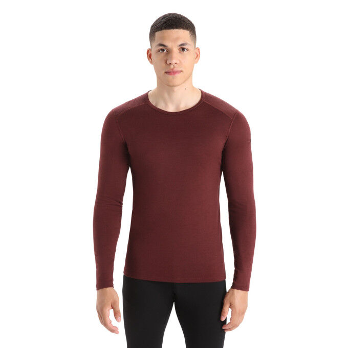Stand-up collar top Icebreaker MEN 200 OASIS LONG SLEEVE CREWE Espresso