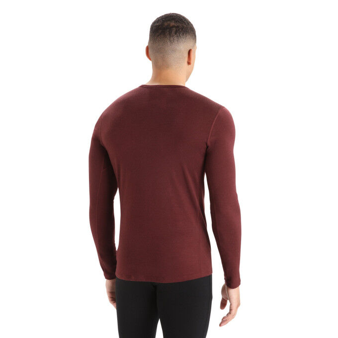 Stand-up collar top Icebreaker MEN 200 OASIS LONG SLEEVE CREWE Espresso
