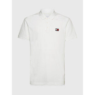 Tommy Hilfiger TJM CLSC XS BADGE PO White classic polo shirt with badge