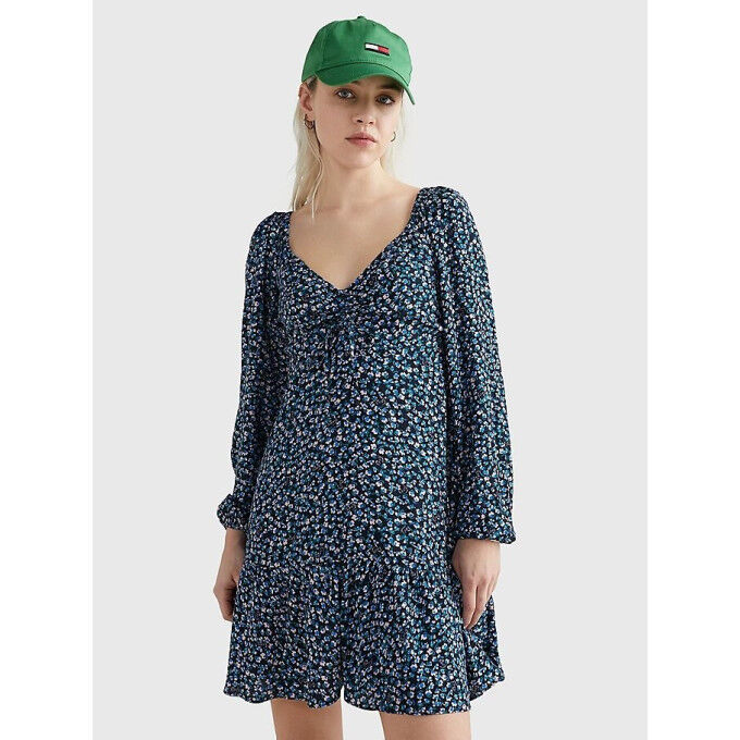 Robe Tommy Hilfiger TJW DITSY FLORAL TIE Blue Ditsy/Floral Print