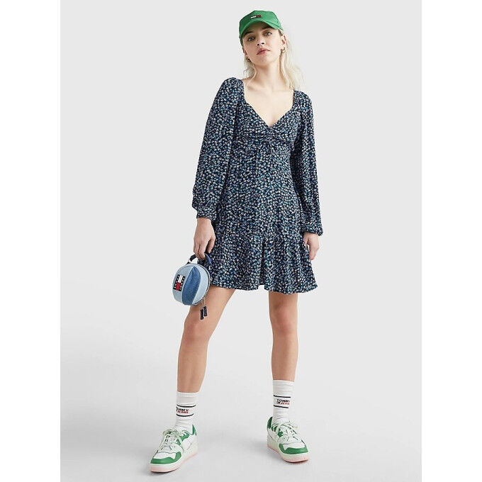 Robe Tommy Hilfiger TJW DITSY FLORAL TIE Blue Ditsy/Floral Print