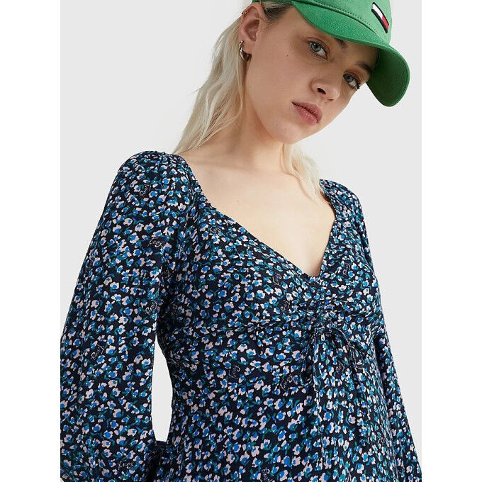 Robe Tommy Hilfiger TJW DITSY FLORAL TIE Blue Ditsy/Floral Print