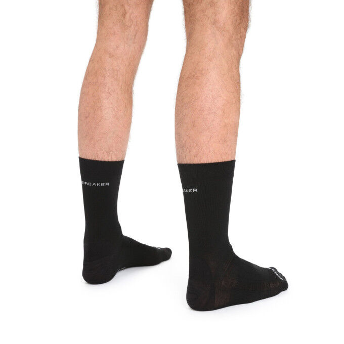 Pair of Icebreaker MEN'S MERINO HIKE LINER CREW BLACK Crew socks