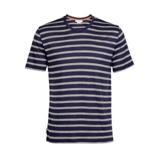 T-shirt à manches courtes Icebreaker Drayden SS Tee Stripe Midnight Navy Gritstone Heather