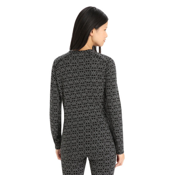 Merino base layer Icebreaker 250 Vertex LS Crewe Alpine Geo Black Snow