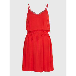 Robe TOMMY HILFIGER TJW ESSENTIAL LACE STRAP DRESS Rouge