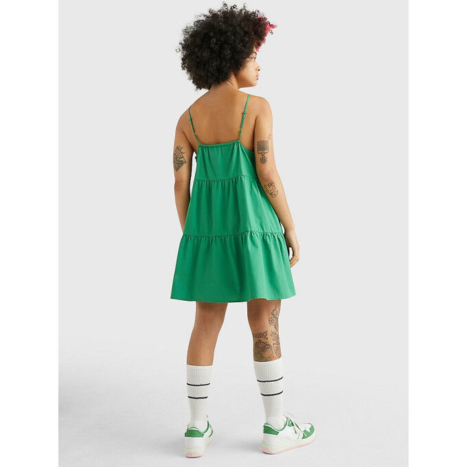 Robe TOMMY HILFIGERT JW POPLIN TIERED STRAPPY DRESS
