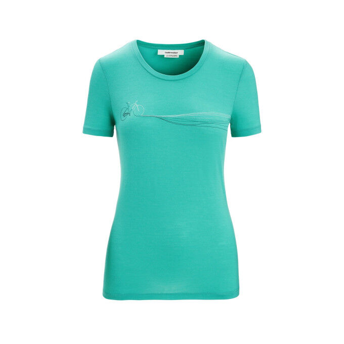 Icebreaker T-shirt à manches courtes Merino 150 Tech Lite III Scoop Through The Woods Orange| Trekkinn