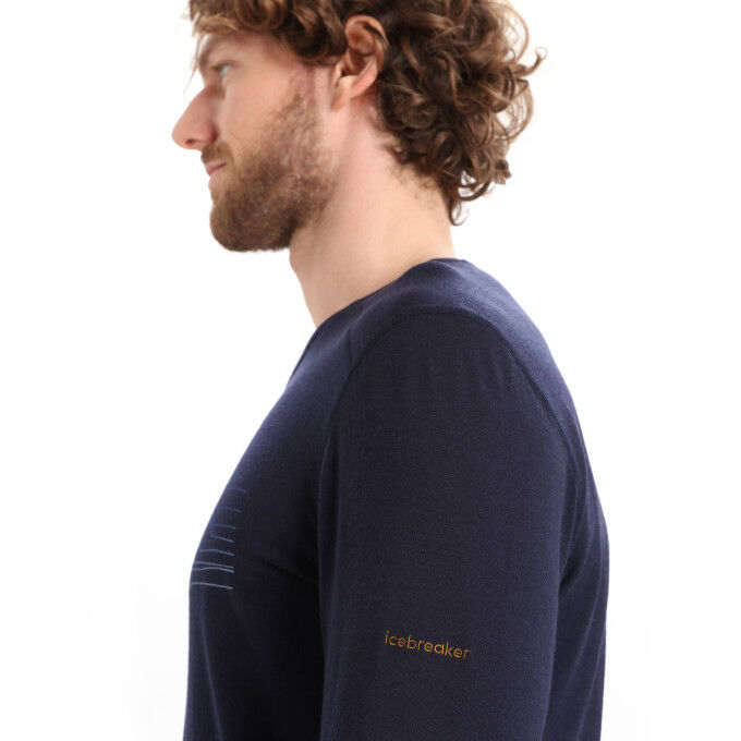 M 200 OASIS LS CREWE SKI STRIPES MIDNIGHT NAVY