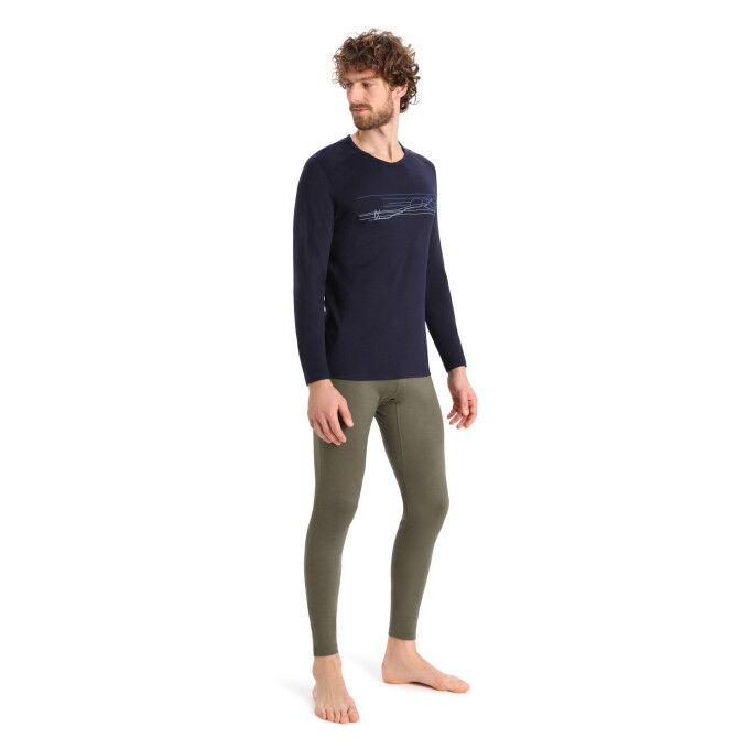 Camiseta hombre Icebreaker 200 Oasis Ski Stripes Midnight Navy