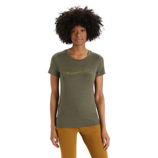 Icebreaker Tech Lite II Ski Stripes Loden merino T-shirt