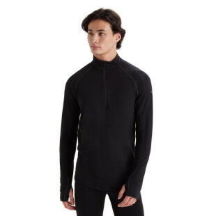 Base layer Icebreaker M 200 ZONE LONG SLEEVE HALF ZIP Black