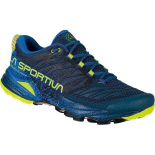 Mountain running shoes La Sportiva AKASHA II Storm Blue / Lime punch
