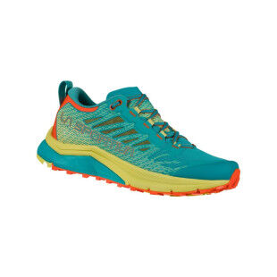 Mountain running shoes La Sportiva JACKAL II WOMAN Lagoon / Green Banana