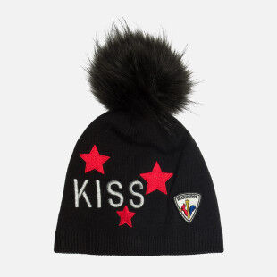Rossignol L3 W MISSY Black pom-pom hat