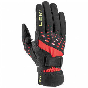 Gants de running Leki ULTRA TRAIL STORM SHARK Black / Red / Neon Yellow