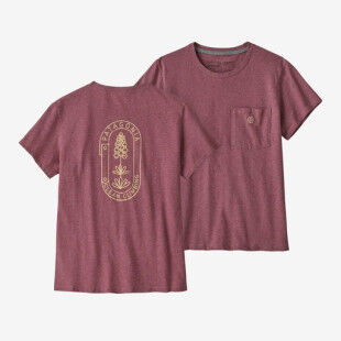 T-shirt Patagonia W'S CLEAN CLIMB BLOOM POCKET RESPONSIBILI-TEE Evening Mauve