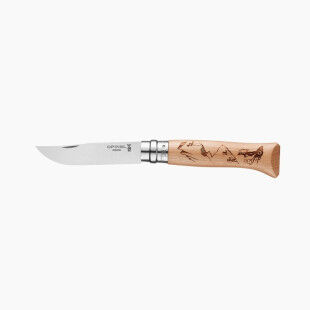 Opinel n°8 pocket knife, rando engraving