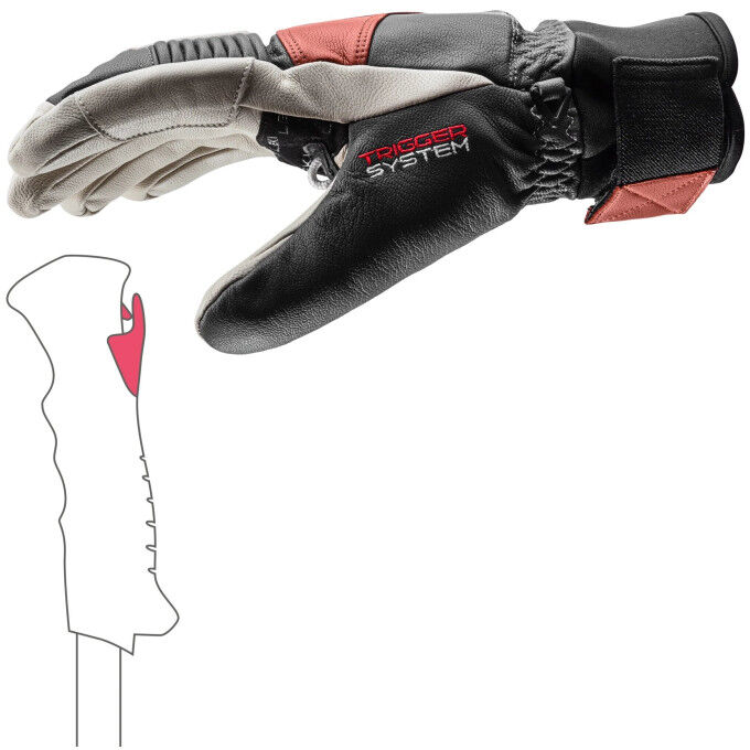 Guantes Unisex Leki PATROL 3D grafito-blanco-granate