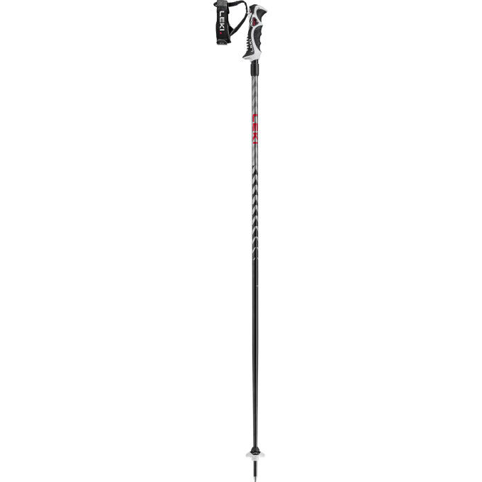 Leki HOT SHOT S Eloxal Black/Anodized Grey/Bright Red ski poles