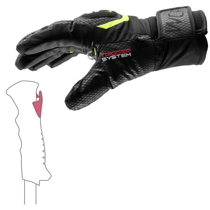 Gants Leki WCR TEAM 3D JUNIOR Black/ Ice Lemon