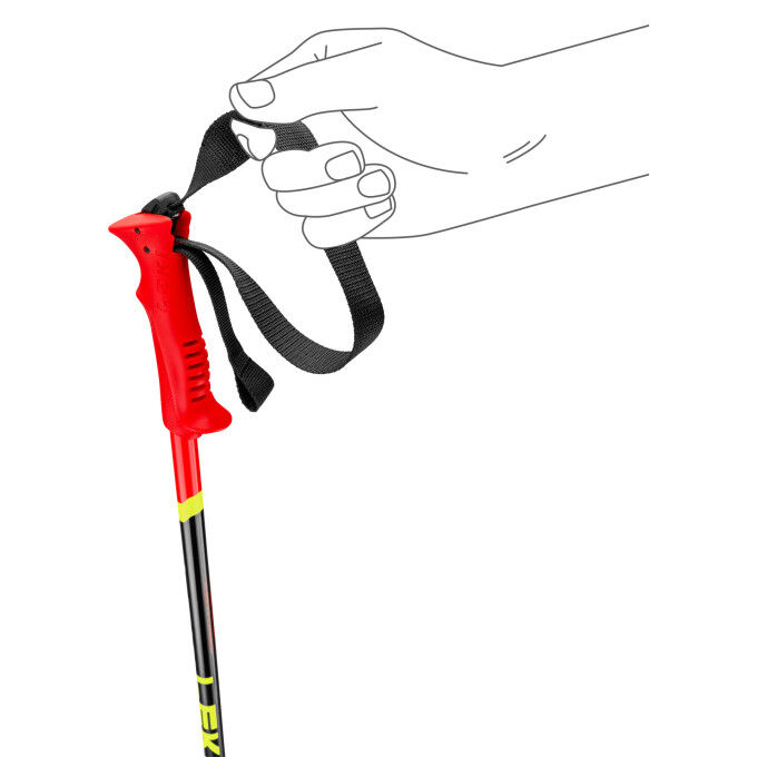 Bastones esquí Leki RACING KIDS Bright Red/ Black/ Neon Yellow