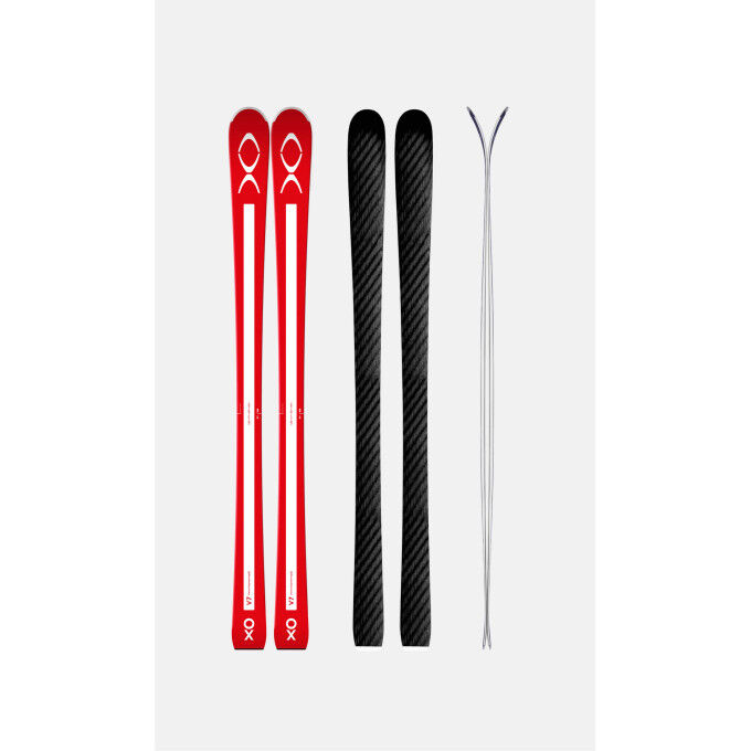 Esquís de pista XO V7 rojos/blancos para hombre y mujer