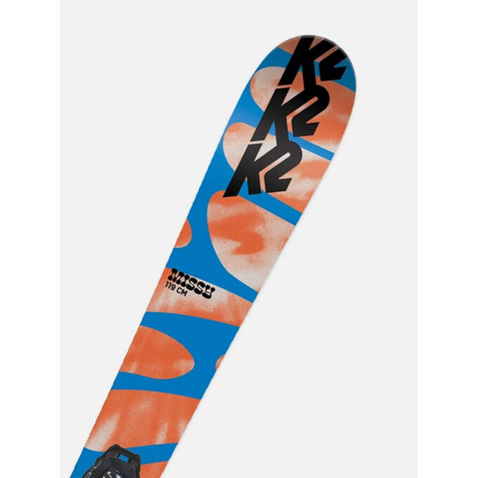 K2 MISSY esquís junior + fijaciones FDT 4.5 SET S PLATE Azul Naranja