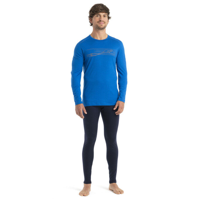 Camiseta Icebreaker 200 OASIS LS CREWE SKI STRIPES, hombre