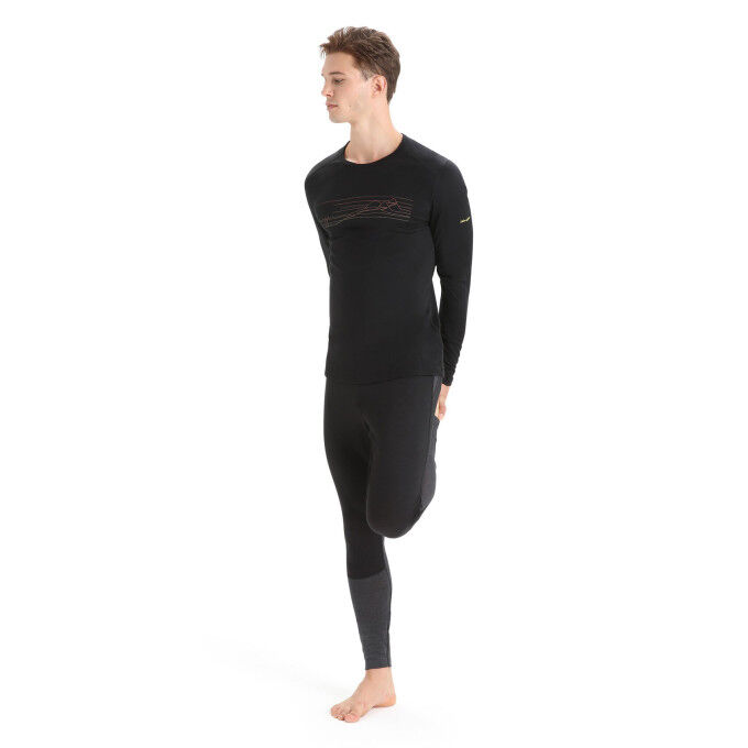Camiseta Icebreaker 200 OASIS LS CREWE SKI STRIPES, hombre