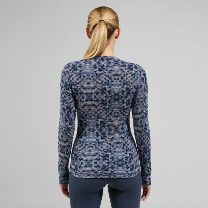 T-shirt technique femme Odlo ACTIVE WARM ECO GRAPHIC BL TOP CREW NECK L/S