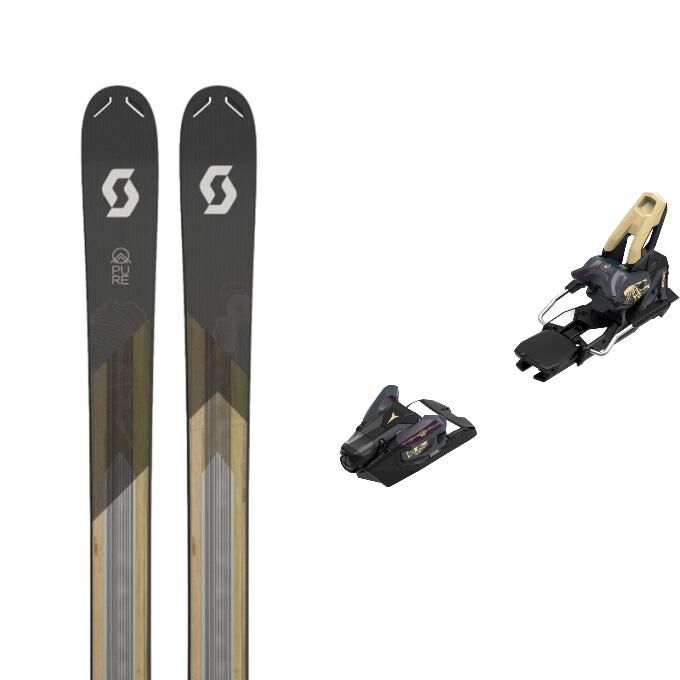 Pack of Scott PURE POW 115 skis + bindings