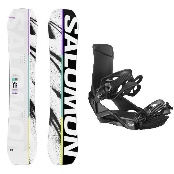 Salomon CRAFT Black/White Snowboard Pack + Bindings