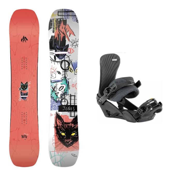 Jones Women's Rally Cat Snowboard + Bindings Package