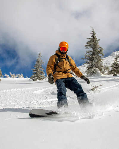 snowboarder on the slopes